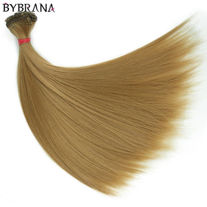 Bybrana 15cm*100cm and 25cm*100cm Long straight High Temperature Fiber BJD SD Wigs DIY hair for dolls Free shipping