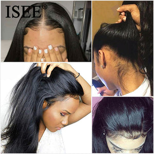 ISEE HAIR Straight Lace Front Wig Remy 360 Lace Frontal Wig